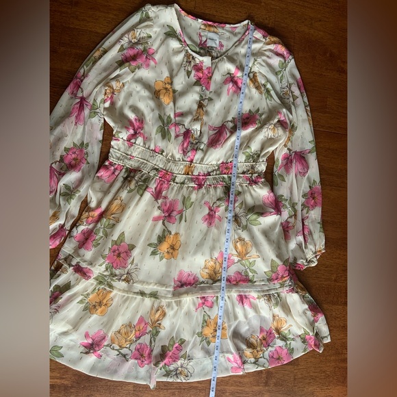 Anthropologie The Somerset by Maeve Mini Dress Long Sleeve XL Floral Dress Boho - Picture 10 of 14